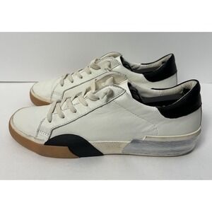 Dolce Vita Shoes Mens Size 9.5 White Black Leather Low Top Casual Sneaker Style